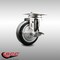 Service Caster 4 Inch 316SS Black Polyurethane Wheel Swivel Top Plate Caster with Brake SCC SCC-SS31620S414-PPUB-BLK-TLB - alternate 2